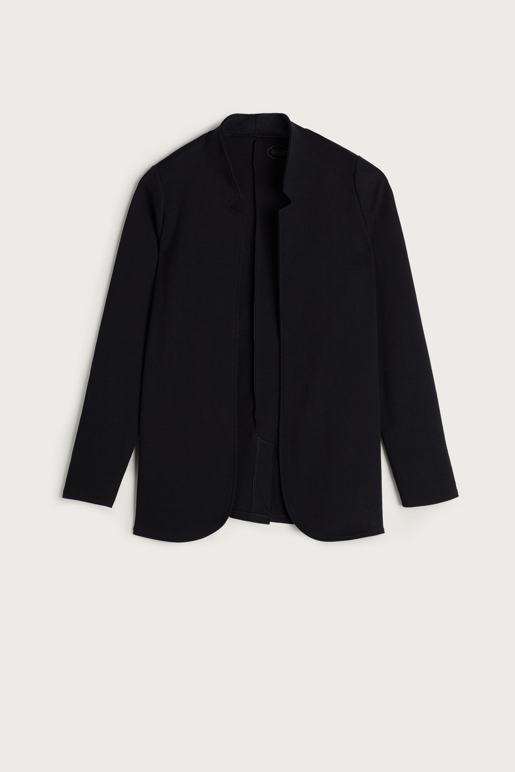 Black Long-Sleeved Interlock Cardigan, , large image number 2