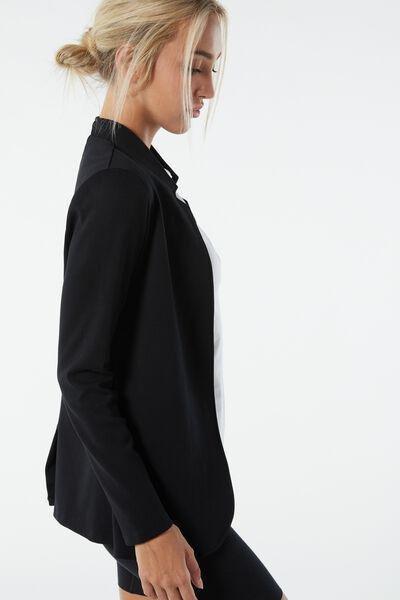Black Long-Sleeved Interlock Cardigan, , large image number 4