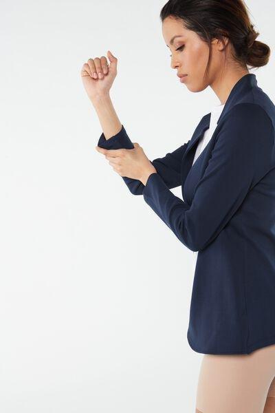 Navy Long-Sleeved Interlock Cardigan, , large image number 4