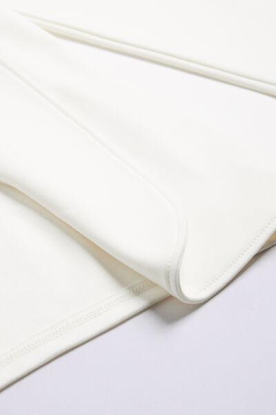 White Long-Sleeved Cotton Interlock Cardigan, , large image number 4