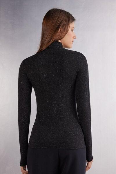 Black Cashmere High-Neck Top, 5601_5079, large image number 2