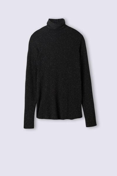 Black Cashmere High-Neck Top, 5601_5079, large image number 3