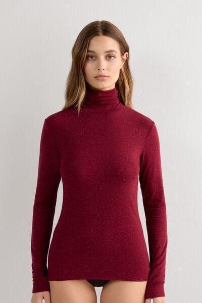 Red Modal Lam Cashmere Blouse, 5601_786J, large image number 1