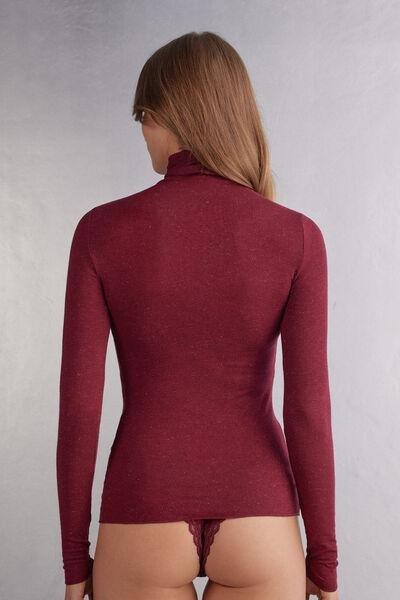 Red Modal Lam Cashmere Blouse, , large image number 3