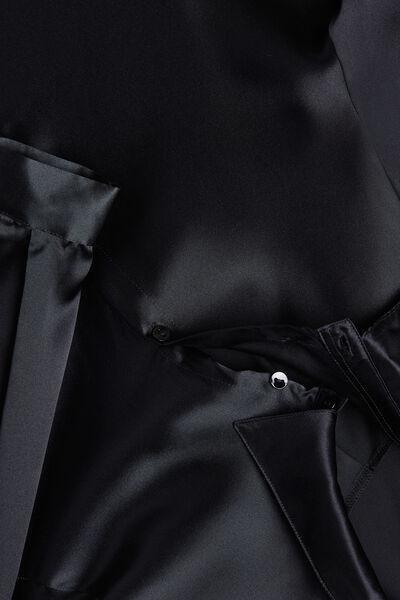 Black Long-Sleeved Silk Top, , large image number 4
