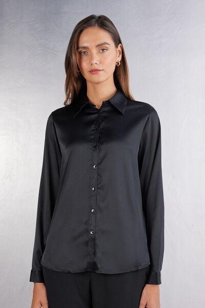 Black Silk Shirt, , medium