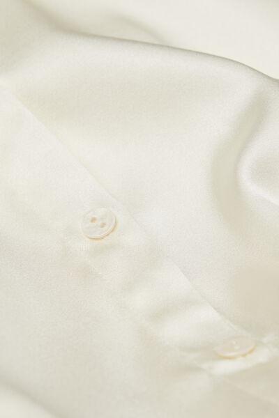 White Long-Sleeved Silk Shirt, , large image number 4
