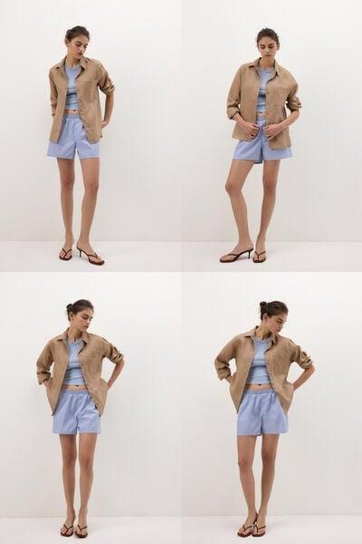 Beige The Pure Linen Plain-Weave Linen Shirt, 5601_166K, large image number 0