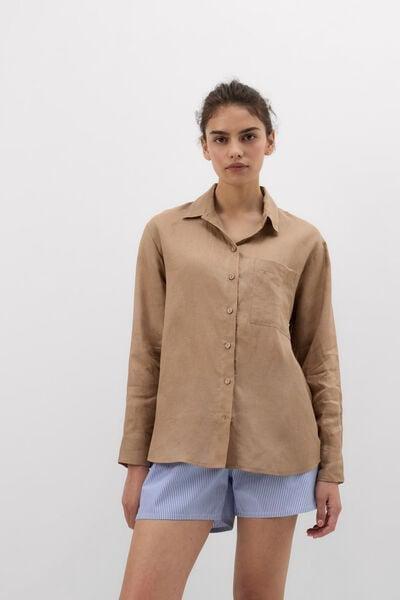 Beige The Pure Linen Plain-Weave Linen Shirt, 5601_166K, large image number 1