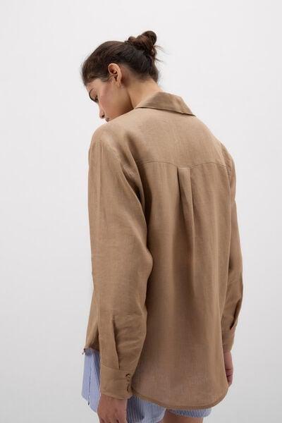 Beige The Pure Linen Plain-Weave Linen Shirt, 5601_166K, large image number 2