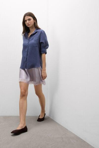 Blue The Pure Linen Plain-Weave Linen Shirt, 5601_167K, large image number 0