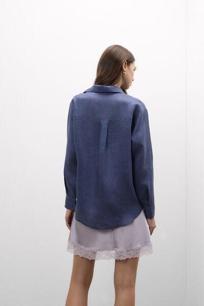 Blue The Pure Linen Plain-Weave Linen Shirt, 5601_167K, large image number 2