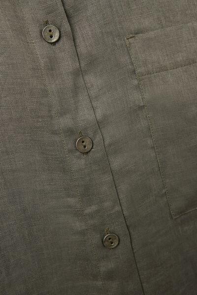 Green Plain-Weave Linen Shirt, , large image number 4