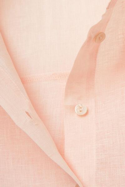 Pink Plain-Weave Linen Shirt, 5601_852J, large image number 4