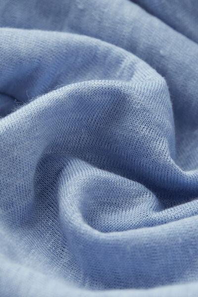 Blue Boat Neck Linen Top, , large image number 4