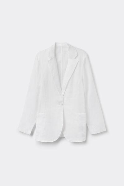 White Unstructured Blazer, , large image number 1