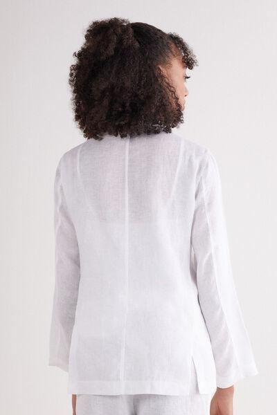 White Unstructured Blazer, , large image number 3