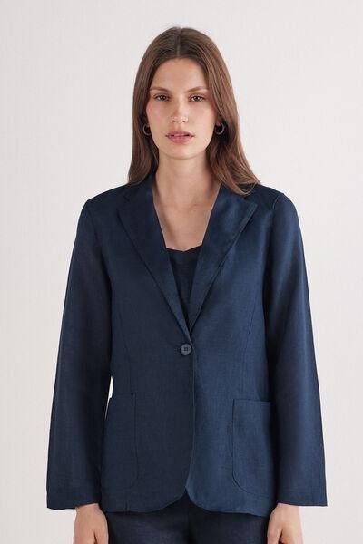 Navy Unstructured Jacket, , large image number 0