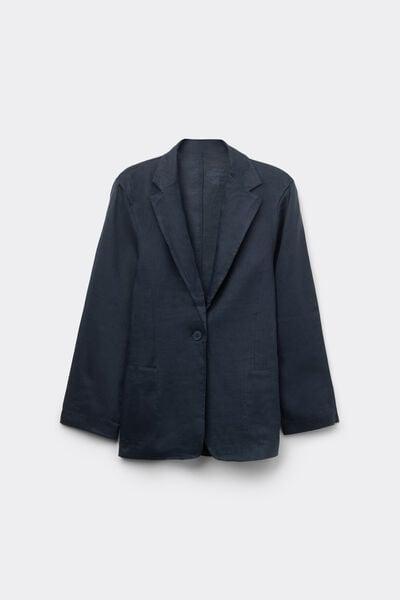 Navy Unstructured Jacket, 5601_243J, large image number 3