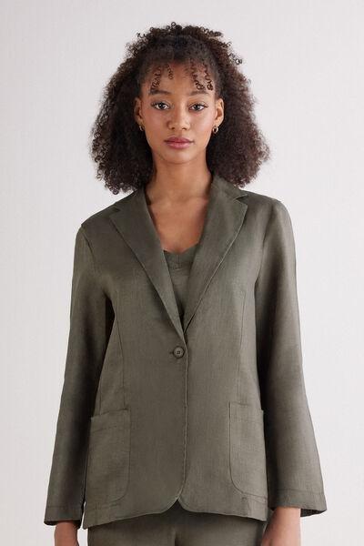Green Unstructured Jacket, , large image number 0
