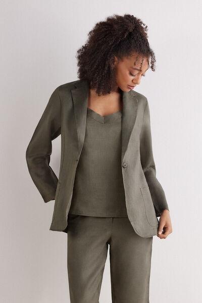 Green Unstructured Jacket, , large image number 1