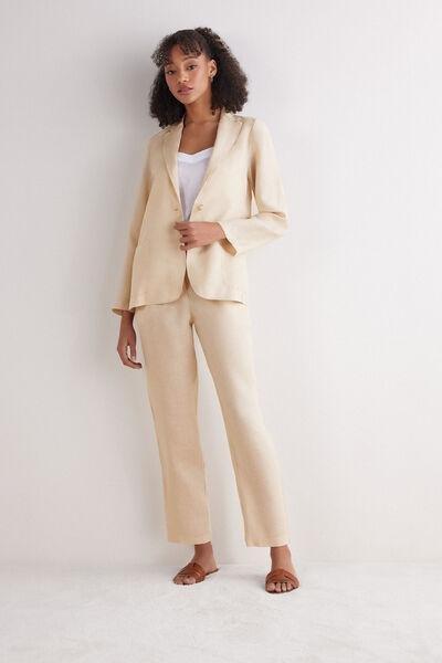 Beige Unstructured Blazer, , large image number 2