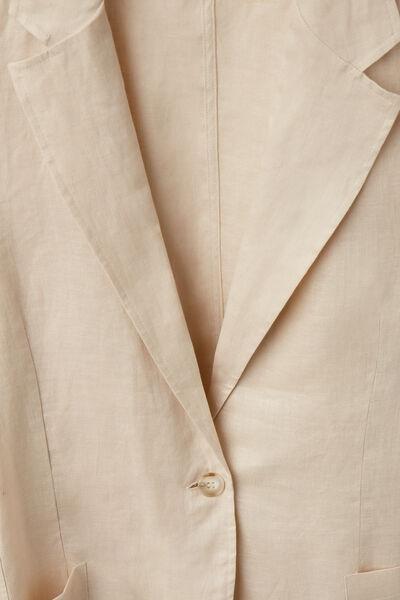 Beige Unstructured Blazer, , large image number 4