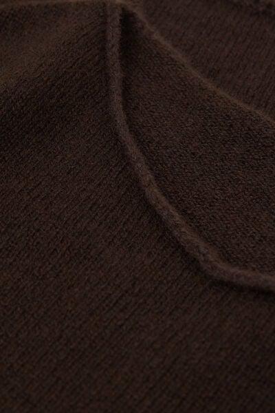 Brown Long-Sleeved 100% Cashmere Top, 5601_174K, large image number 4