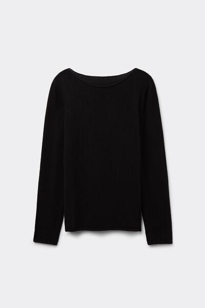 Black Long-Sleeved Cashmere Blouse, , large image number 2