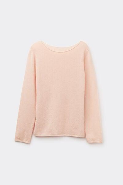 Pink Long-Sleeved 100% Cashmere Top, 5601_852J, large image number 3