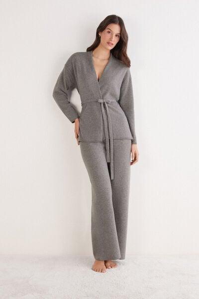 Grey Belted 100% Cashmere Cardigan, 5601_456J, medium