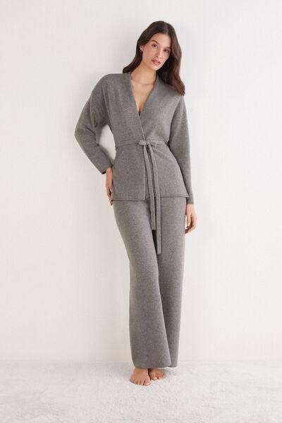 Grey Belted 100% Cashmere Cardigan, 5601_456J, large image number 1