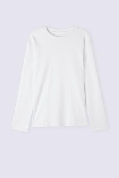 White Long-Sleeved Cotton Top, , large image number 2