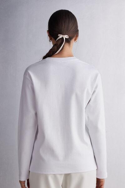 White Long-Sleeved Cotton Top, , large image number 3