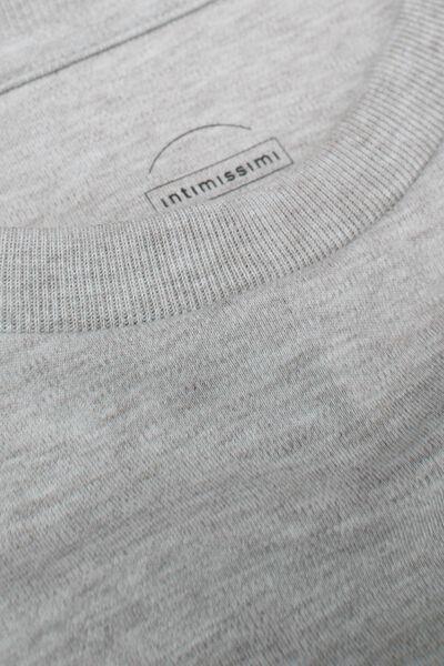 White Long-Sleeved Cotton Top, Light Grey Blend, large image number 4