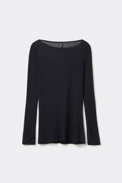 Black Long-Sleeved Blouse, , large image number 2