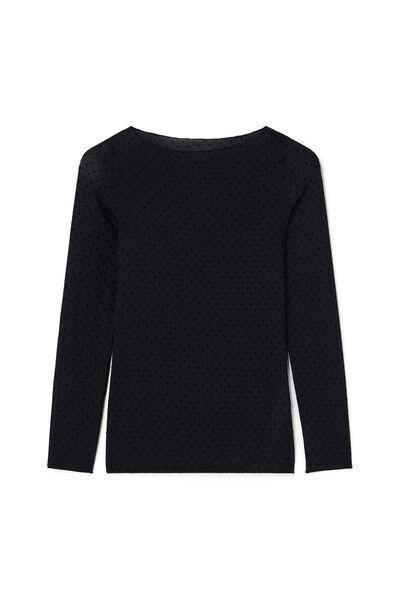 Black Boat Neck Cashmere Sweater, Black, large image number 1