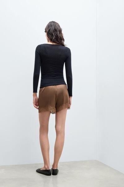 Black Boat Neck Cashmere Sweater, Black, large image number 2