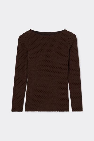 Brown Boat Neck Cashmere Sweater, 5601_705J, large image number 0