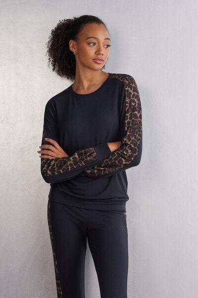 Multicolour Luxurious Leopard Long Sleeve Top, , large image number 1