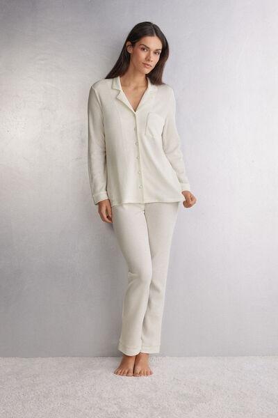 White Button-Down Top, Powder White, large image number 1
