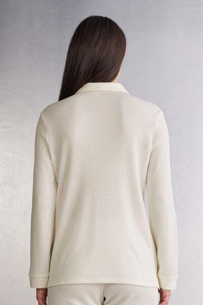 White Button-Down Top, Powder White, large image number 3