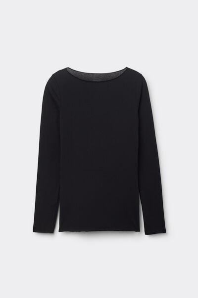 Black Boat-Neck Top, , large image number 1