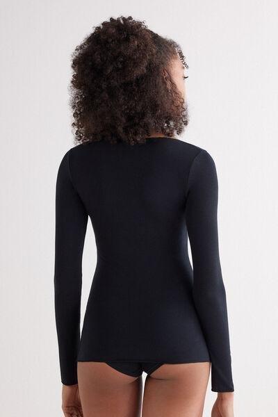 Black Boat-Neck Top, , large image number 3