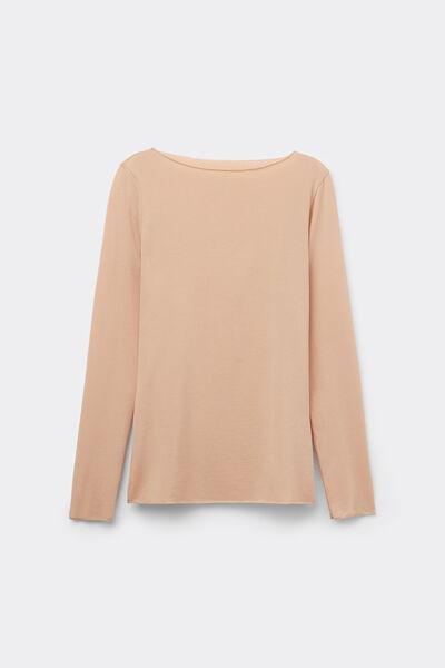 Beige The Sensual Boat-Neck Top, , large image number 1