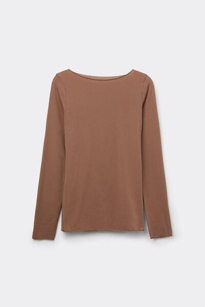 Beige Boat-Neck Top, , large image number 1