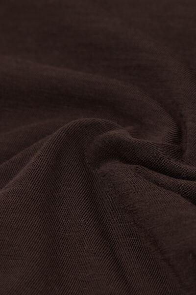 Brown Boat-Neck Ultralight Cotton Top, , large image number 4