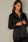 Intimissimi - Black Mannish-Cut Jacket In Silk Satin