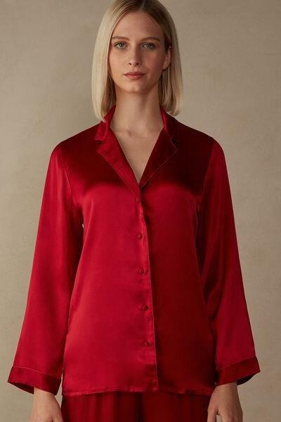 Intimissimi - Red Mannish-Cut Jacket In Silk Satin