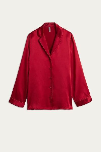 Intimissimi - Red Mannish-Cut Jacket In Silk Satin